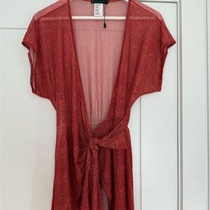 Vix orange red cover up kaftan size xs new